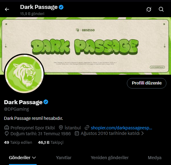 Dark Passage Resmi Sayfası